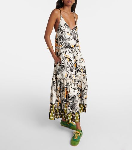 Vestido largo de satén estampado - Dries Van Noten - Modalova
