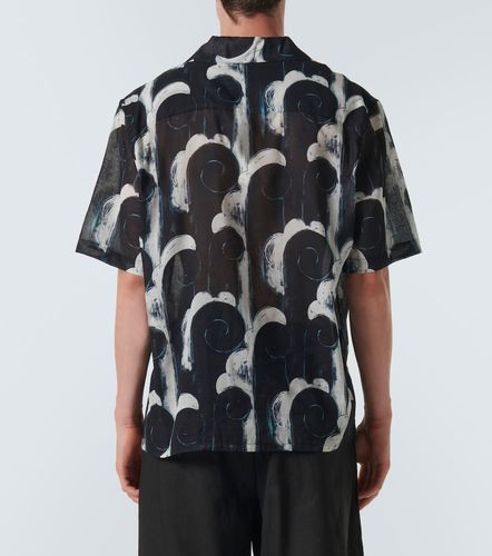 Printed cotton voile bowling shirt - Commas - Modalova