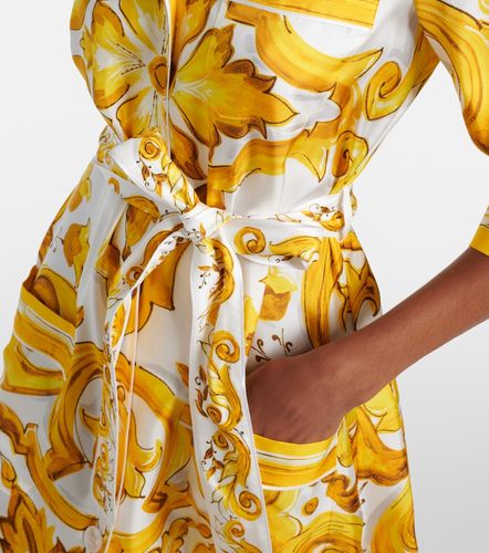 Vestido largo Majolica de sarga de seda - Dolce&Gabbana - Modalova