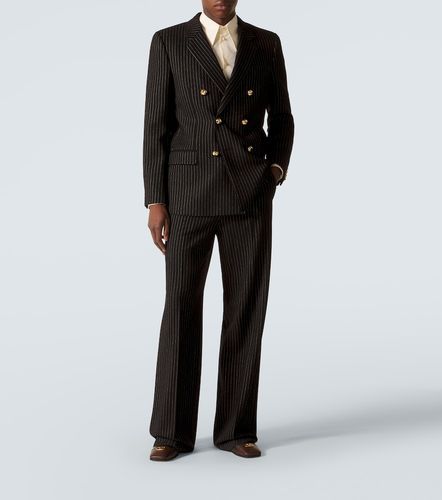 Pantaloni regular gessati in lana e seta - Valentino - Modalova
