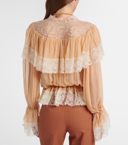 Chloe Lace-trimmed silk blouse - Chloe - Modalova