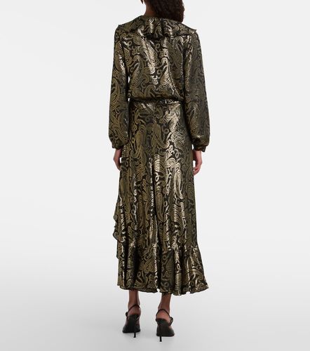 Gonna midi in misto seta con paisley e volant - Etro - Modalova
