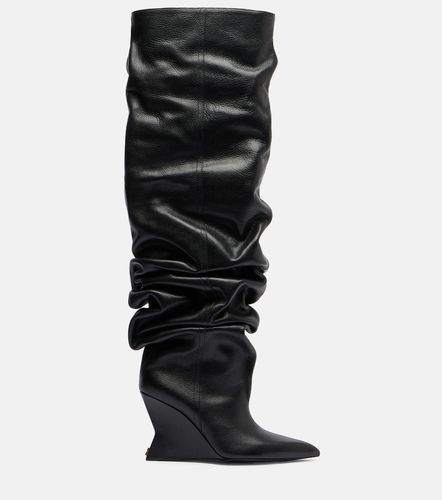 Botas mosqueteras con cuña 95 de piel - Balmain - Modalova