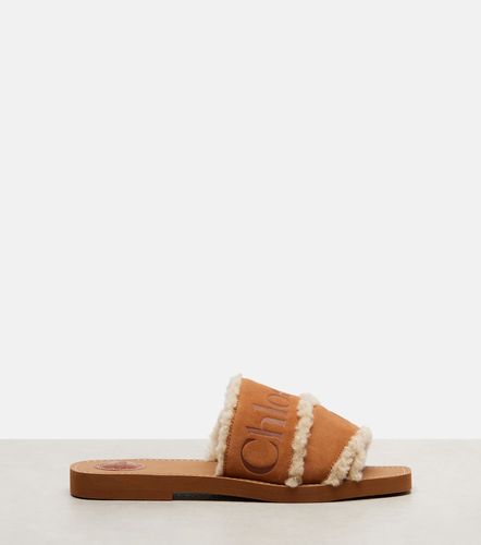 Chloe Woody logo suede slides - Chloe - Modalova