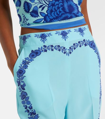 Pantalones rectos de seda floral - Etro - Modalova
