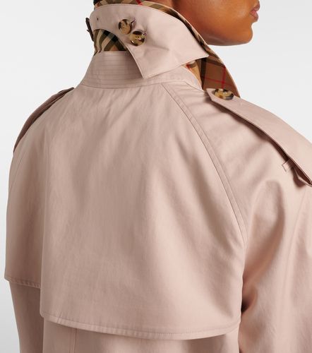 Gabardina cropped de algodón con Check - Burberry - Modalova