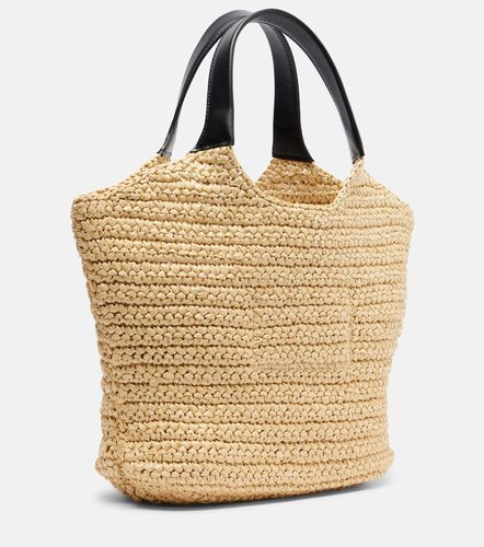 Logo raffia-effect top-handle bag - Balmain - Modalova