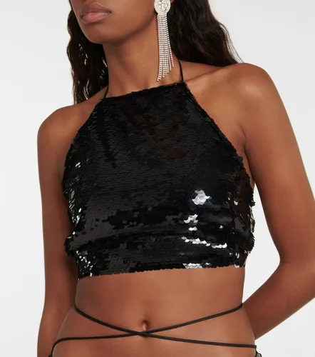 Sequined halterneck crop top - Magda Butrym - Modalova