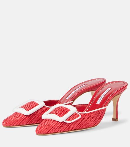 Mules Maysale 70 de rafia con piel - Manolo Blahnik - Modalova