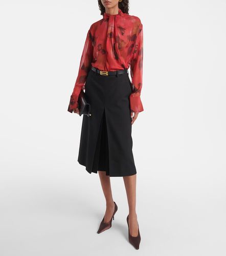 Blusa de seda estampada drapeada - Victoria Beckham - Modalova