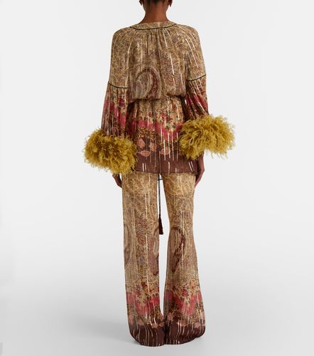 Printed silk-blend wide-leg pants - Valentino - Modalova