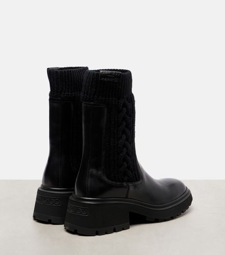 Tamia cable-knit leather ankle boots - Jimmy Choo - Modalova