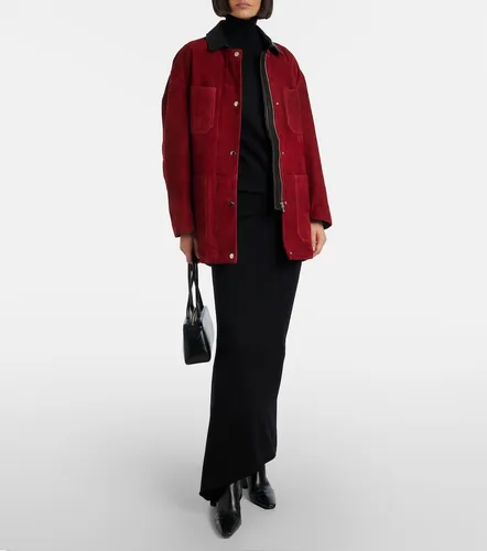 Barn leather-trimmed suede jacket - Nour Hammour - Modalova