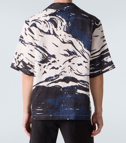 Camicia da bowling in lino con stampa - Commas - Modalova