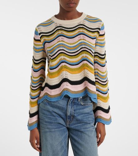 Chevron crochet cotton sweater - La DoubleJ - Modalova
