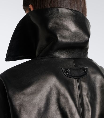 Giacca in pelle cropped con cintura - Balenciaga - Modalova