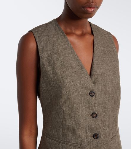 Gilet in lino con sciarpa - Brunello Cucinelli - Modalova