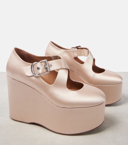 Alaia 110 satin platform wedges - Alaia - Modalova