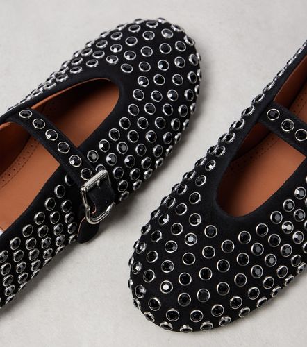 Crystal-embellished suede ballet flats - Alaia - Modalova