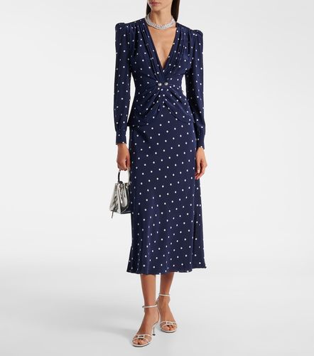 Abito midi in seta a pois - Alessandra Rich - Modalova