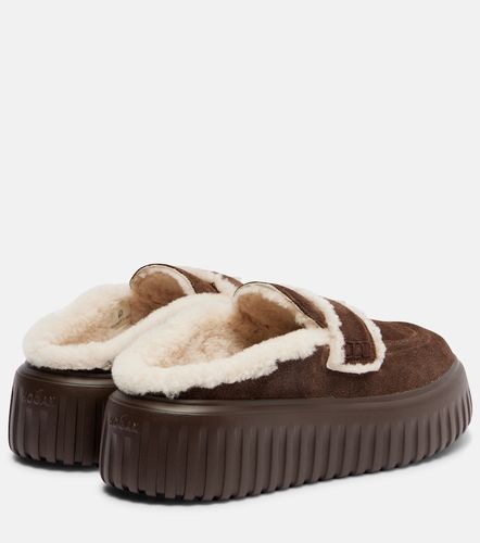 HStripes shearling-trimmed platform loafers - Hogan - Modalova