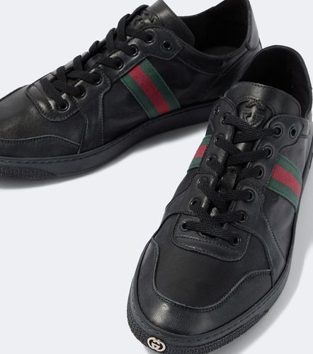 Sneakers Stretch Web Stripe aus Leder - Gucci - Modalova
