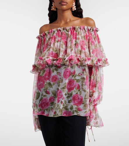 Chloé Top off-shoulder in seta con stampa - Chloe - Modalova