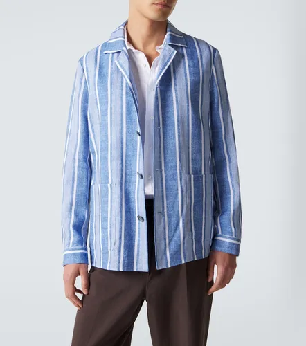 Giacca camicia in lino a righe - Fedeli - Modalova