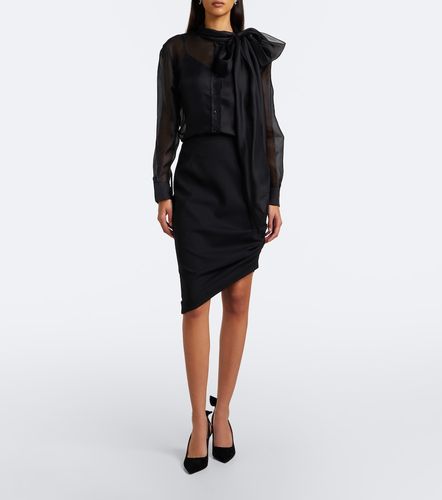 Tie-neck silk organza blouse - Carolina Herrera - Modalova