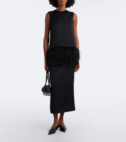 Vestido midi Sonia con plumas - Loulou de Saison - Modalova