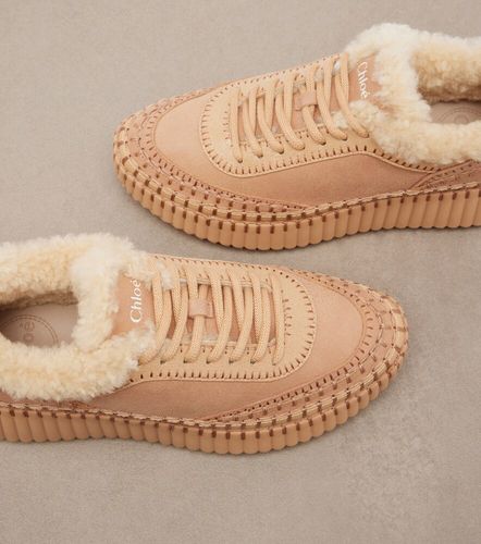 Chloé Sneakers Nama in suede con shearling - Chloe - Modalova