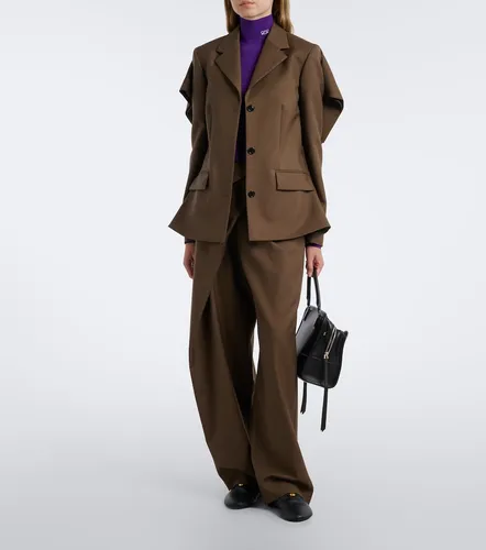Loewe Draped wool wide-leg pants - Loewe - Modalova