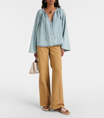 Frame Cotton and linen denim top - Frame - Modalova