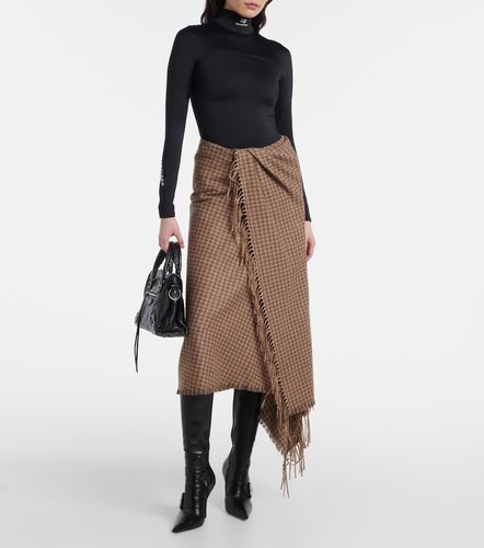 Houndstooth wool-blend wrap skirt - Balenciaga - Modalova