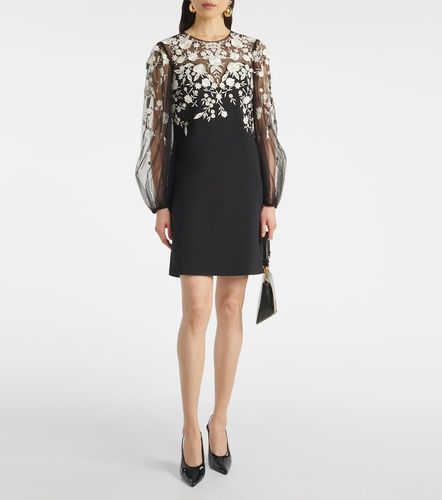 Embroidered puff-sleeve minidress - Carolina Herrera - Modalova