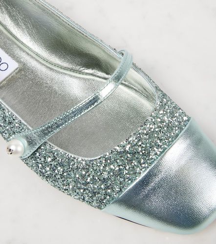 Elisa leather-trimmed glitter ballet flats - Jimmy Choo - Modalova
