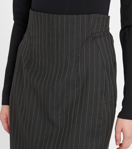 Pinstripe wool-blend midi skirt - Mugler - Modalova
