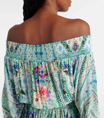 Abito corto off-shoulder in seta - Camilla - Modalova