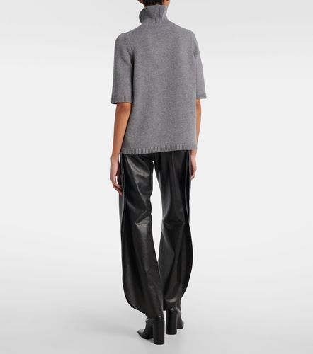 High-rise leather barrel-leg pants - Alaia - Modalova