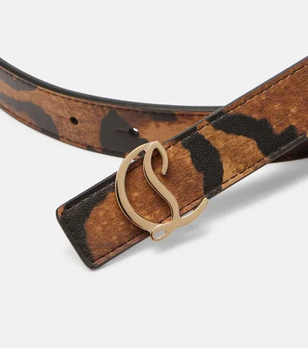 Leopard-print leather belt - Christian Louboutin - Modalova