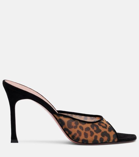 Alexa 95 leopard-print mesh mules - Amina Muaddi - Modalova