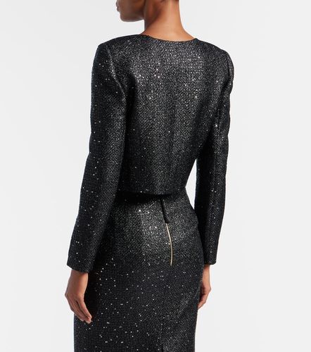 Sequined cropped lame tweed jacket - Carolina Herrera - Modalova