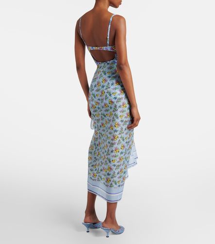 Copricostume in cotone con stampa floreale - Dolce&Gabbana - Modalova