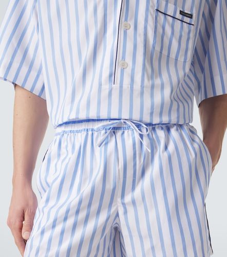 Shorts in popeline di cotone e seta a righe - Dolce&Gabbana - Modalova