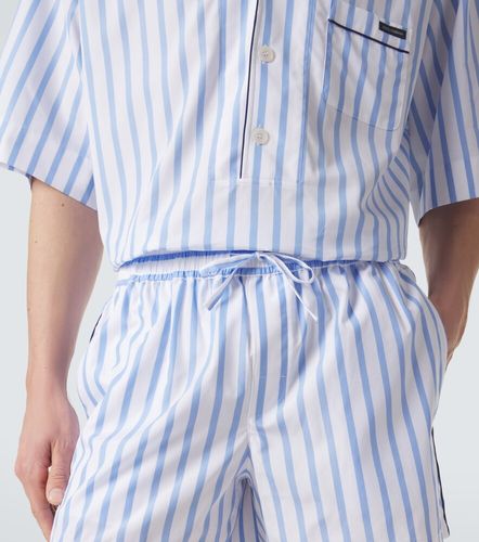 Striped cotton and silk poplin shorts - Dolce&Gabbana - Modalova
