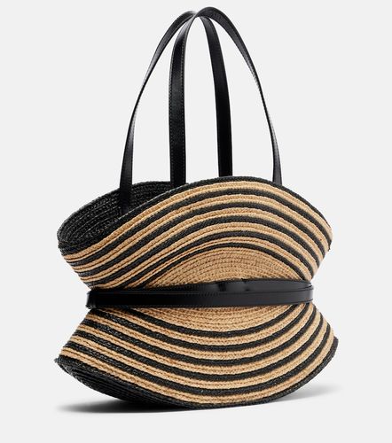 Raffia-effect striped shoulder bag - Balmain - Modalova