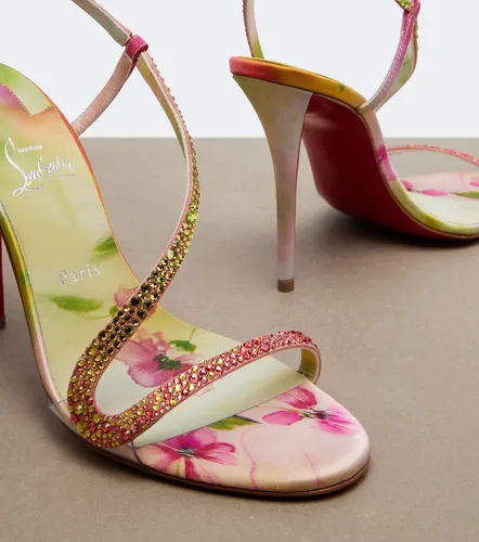 Rosalie embellished satin slingback sandals - Christian Louboutin - Modalova