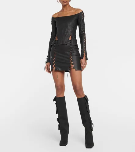 Hinge-seam leather bustier top - Dion Lee - Modalova