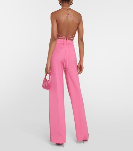 Embellished wool wide-leg pants - Area - Modalova