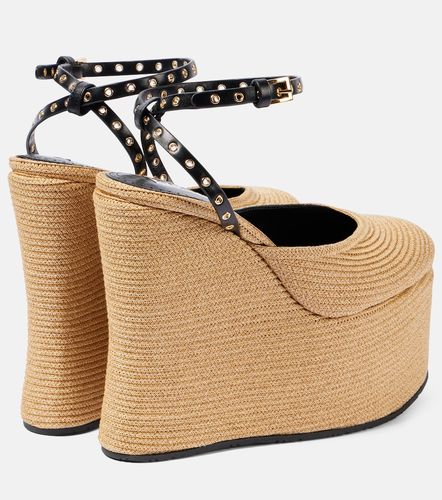 LA leather-trimmed paper straw wedges - Alaia - Modalova
